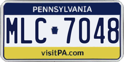 PA license plate MLC7048