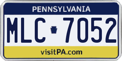 PA license plate MLC7052