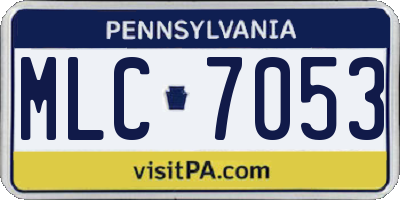 PA license plate MLC7053