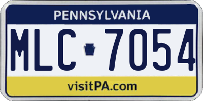 PA license plate MLC7054