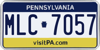 PA license plate MLC7057