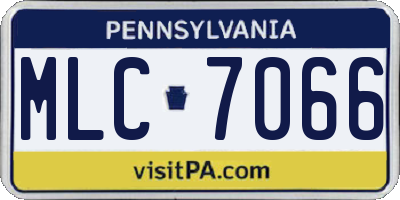 PA license plate MLC7066