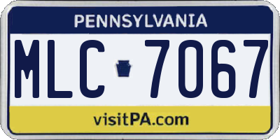 PA license plate MLC7067