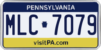 PA license plate MLC7079