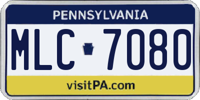 PA license plate MLC7080