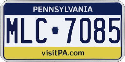 PA license plate MLC7085
