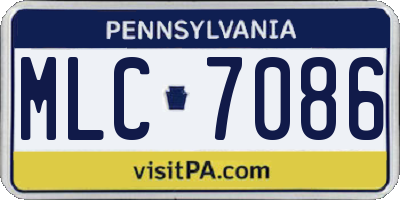 PA license plate MLC7086