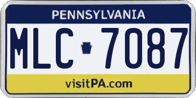PA license plate MLC7087