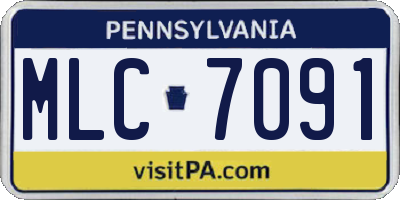 PA license plate MLC7091