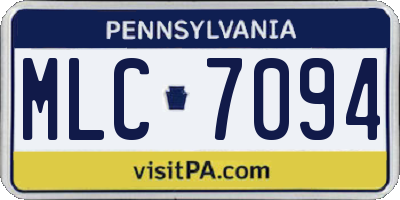 PA license plate MLC7094