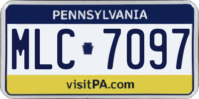 PA license plate MLC7097