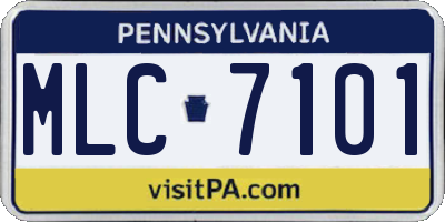 PA license plate MLC7101