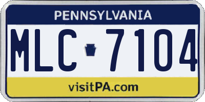 PA license plate MLC7104