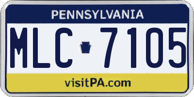 PA license plate MLC7105