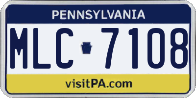 PA license plate MLC7108