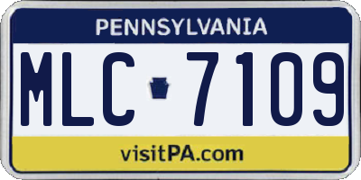 PA license plate MLC7109