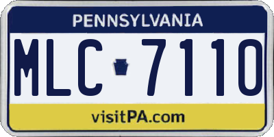PA license plate MLC7110