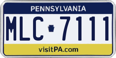 PA license plate MLC7111
