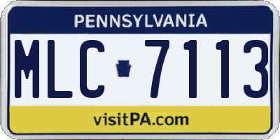 PA license plate MLC7113