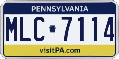 PA license plate MLC7114