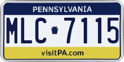 PA license plate MLC7115