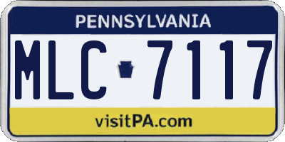 PA license plate MLC7117