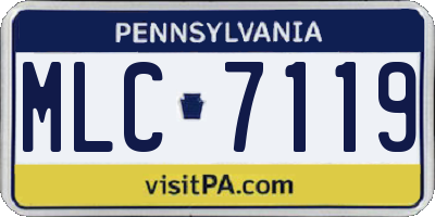 PA license plate MLC7119