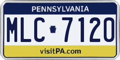 PA license plate MLC7120