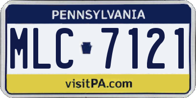 PA license plate MLC7121