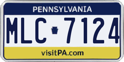 PA license plate MLC7124