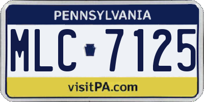 PA license plate MLC7125