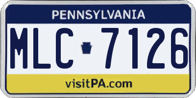 PA license plate MLC7126
