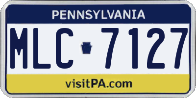 PA license plate MLC7127