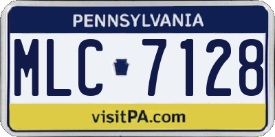 PA license plate MLC7128