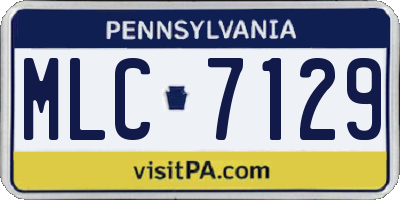 PA license plate MLC7129