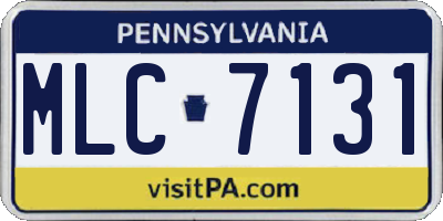 PA license plate MLC7131