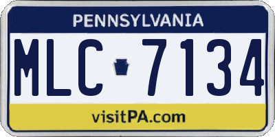 PA license plate MLC7134