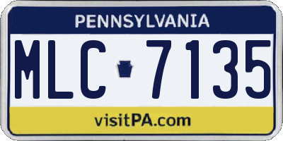 PA license plate MLC7135