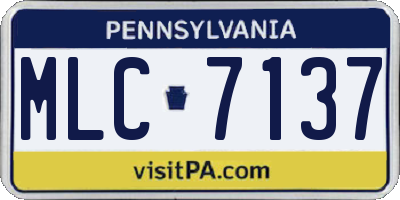 PA license plate MLC7137
