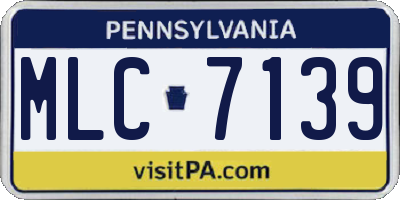 PA license plate MLC7139