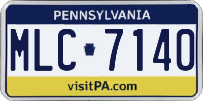 PA license plate MLC7140