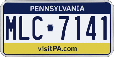 PA license plate MLC7141