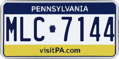 PA license plate MLC7144