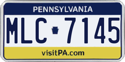 PA license plate MLC7145