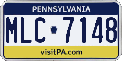PA license plate MLC7148