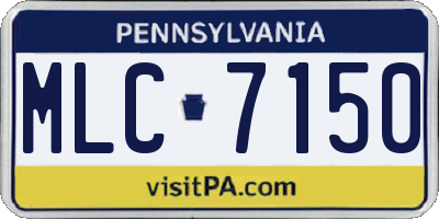 PA license plate MLC7150