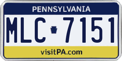 PA license plate MLC7151
