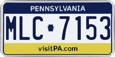PA license plate MLC7153