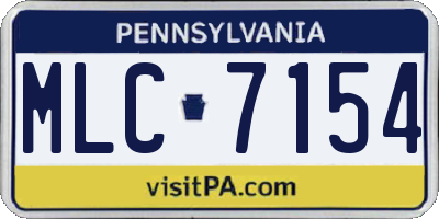 PA license plate MLC7154