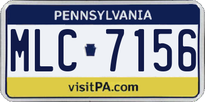 PA license plate MLC7156